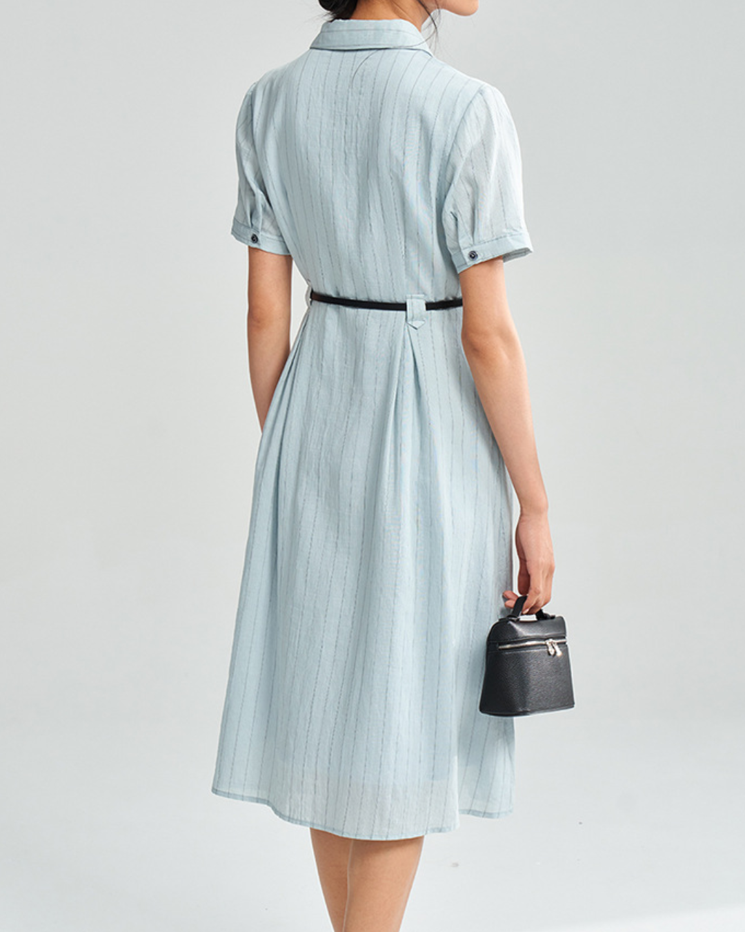 スキッパーブルーストライプワンピース 2371