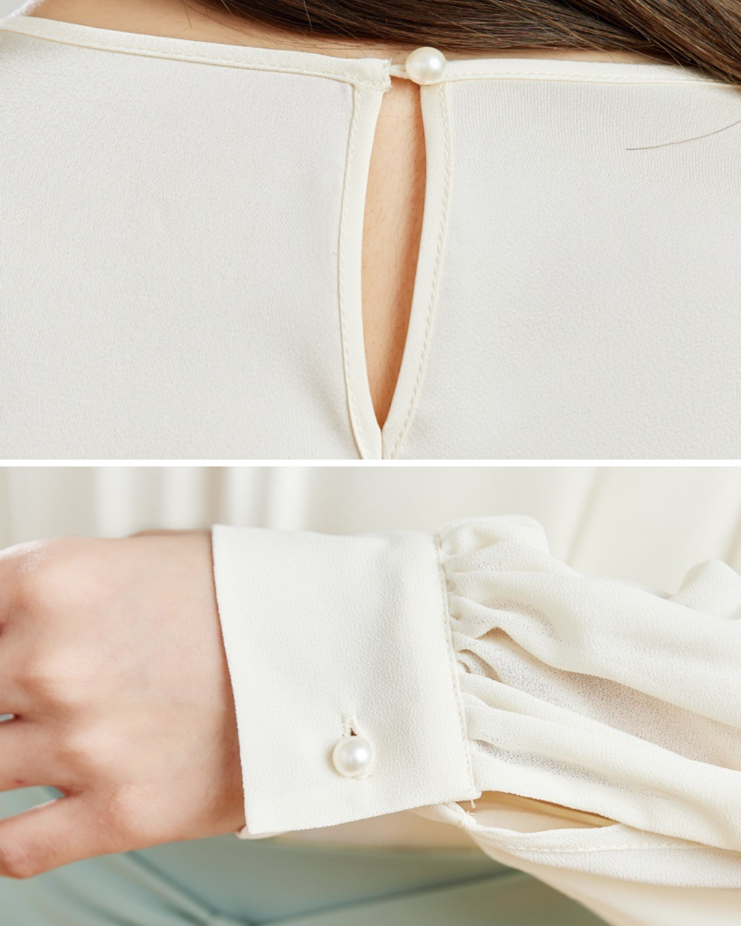 ビーズフラワープリーツブラウス 2451