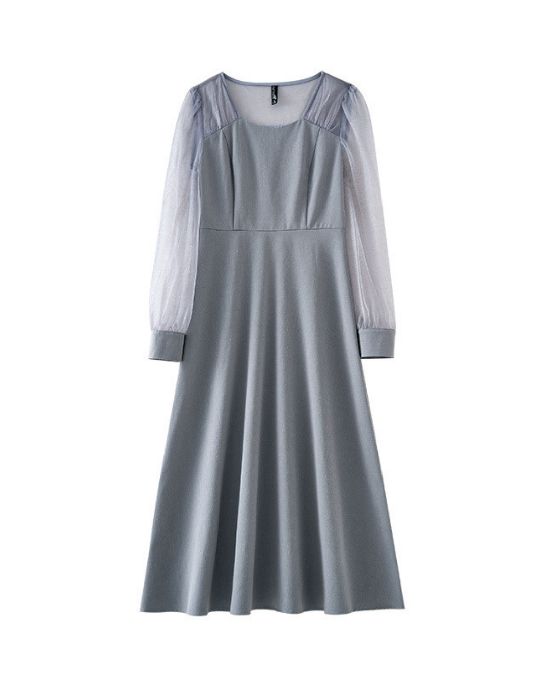 スクエアネックシアーロングワンピース 2433