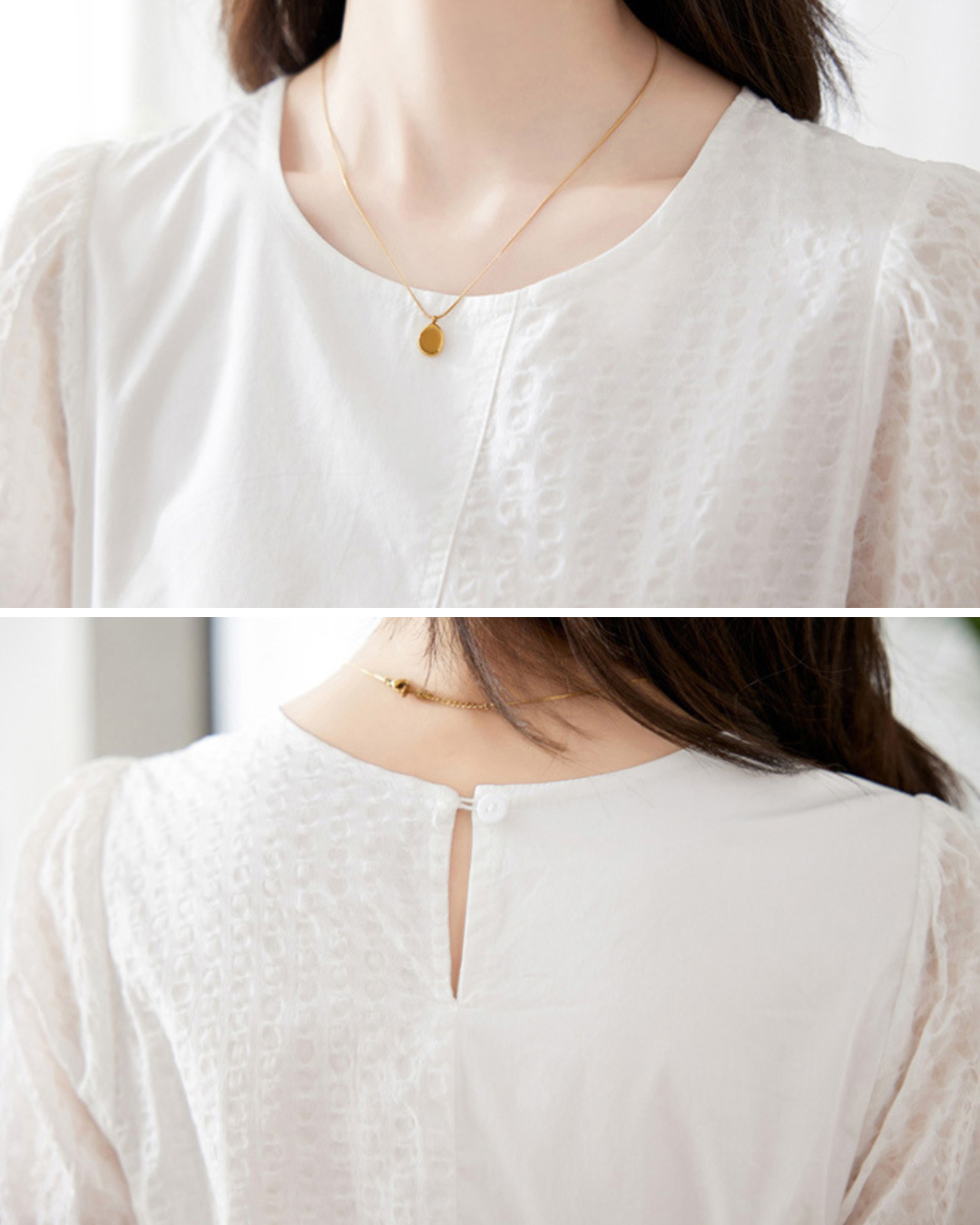 クルーネックコラージュAラインワンピース 2400