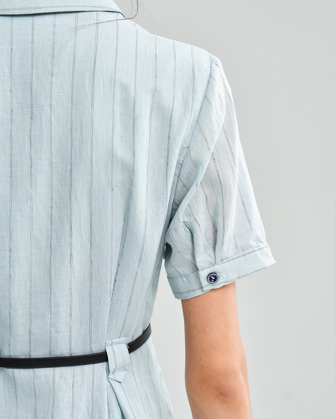 スキッパーブルーストライプワンピース 2371