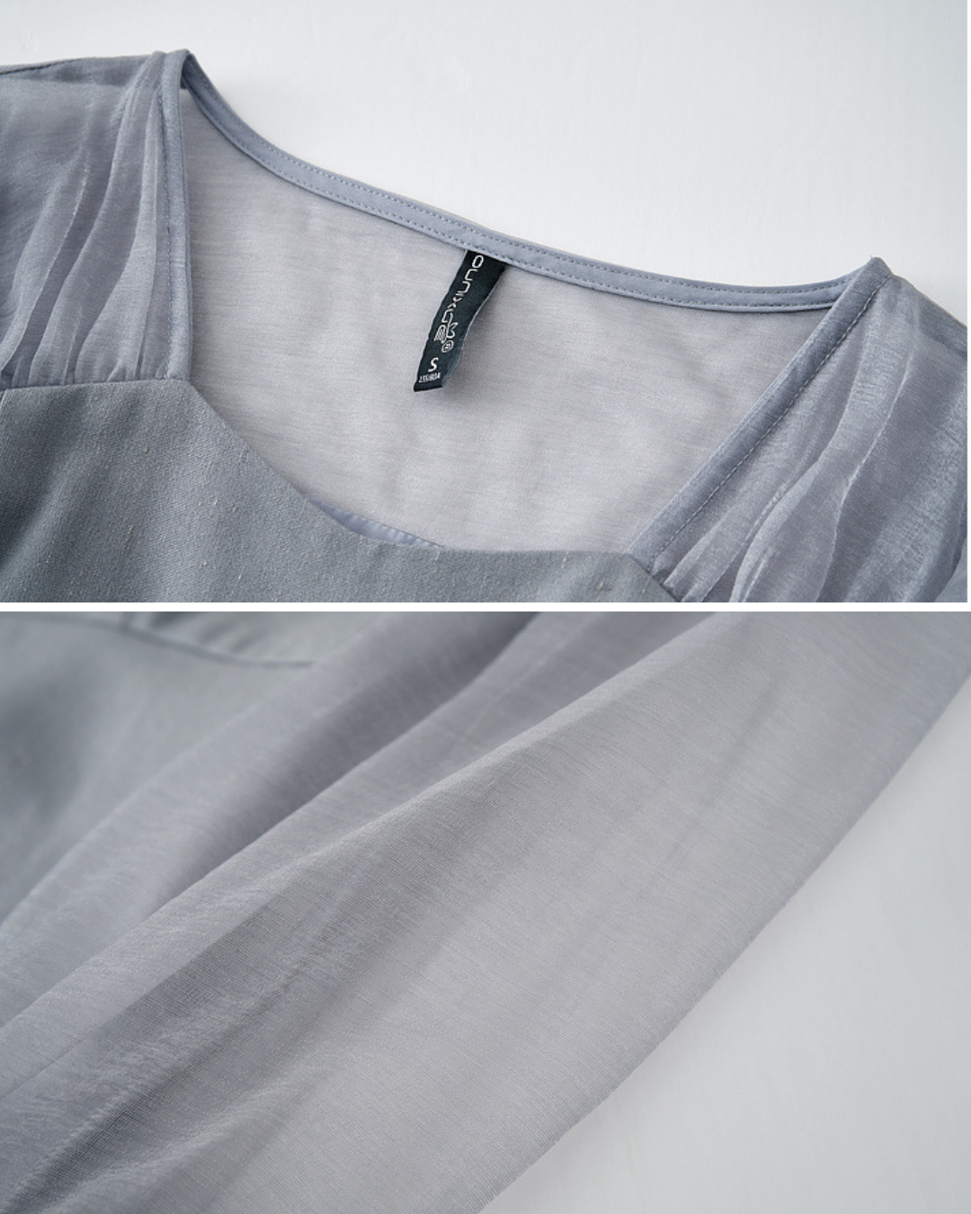 スクエアネックシアーロングワンピース 2433