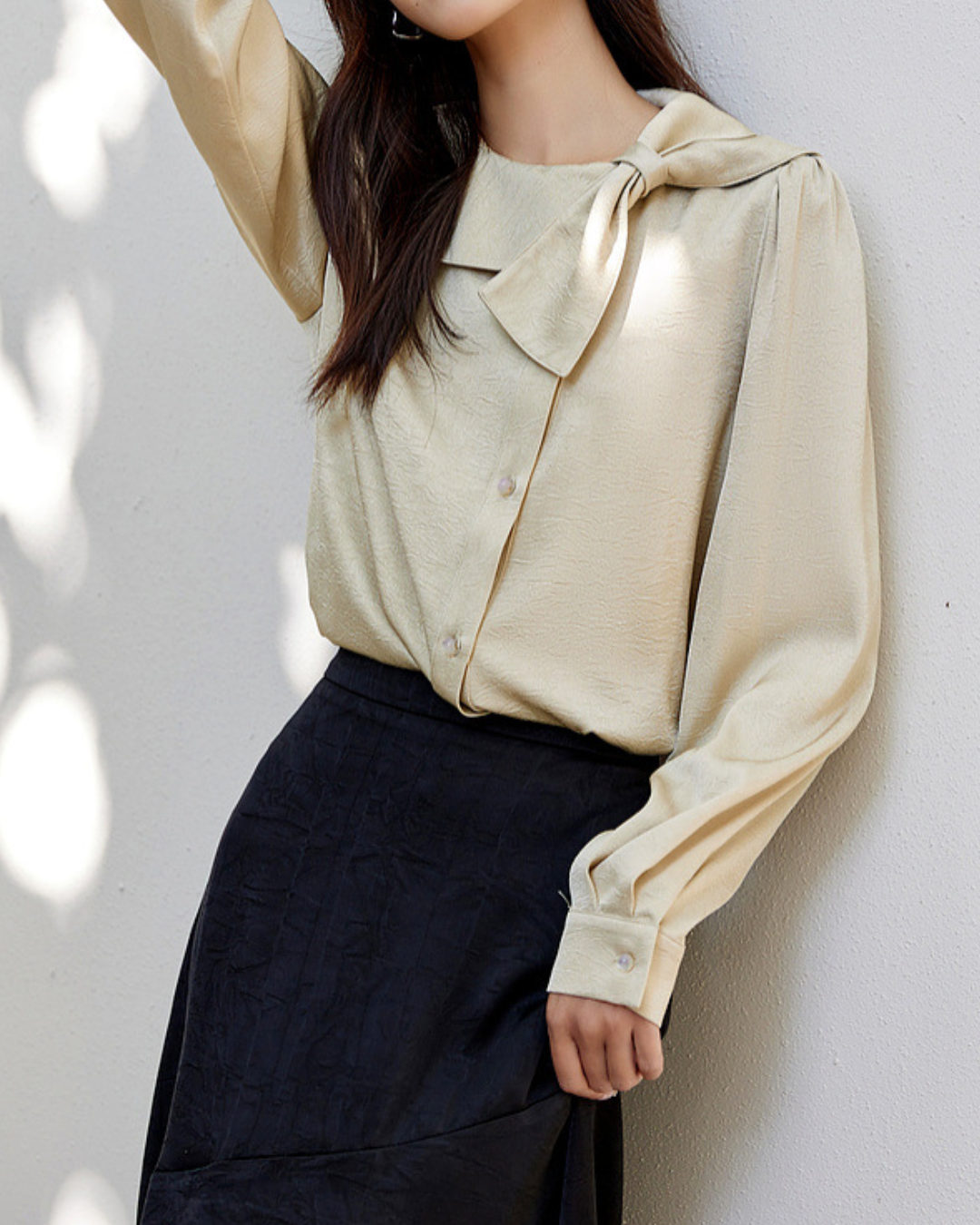 アシンメトリーリボンブラウス 2429